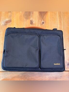 Tomtoc mens defender 360 protective macbook/pc laptop bag black